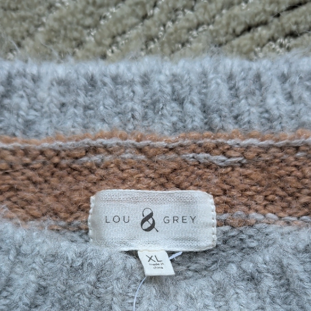 Lou & Grey Striped Sweater in Gray and Tan - Picture 2 of 3